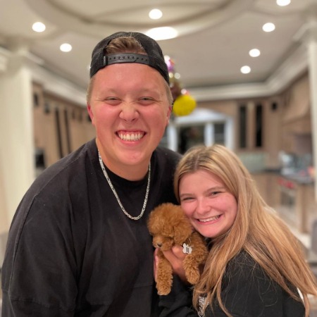 Jayden Siwa smiling with his girlfriend Abbie Crandall. 